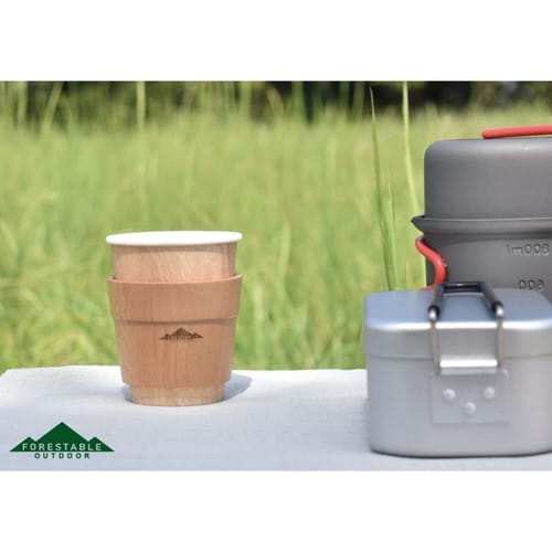 カップホルダー 木製 アウトドア Mサイズ