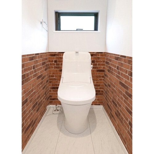 壁紙 はがせる シール レンガ 赤