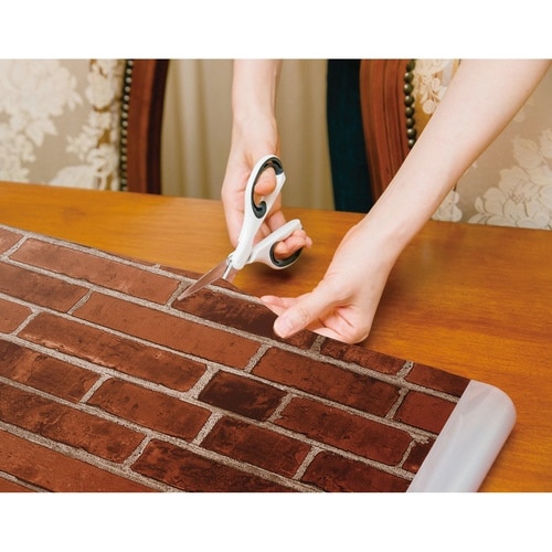 壁紙 はがせる シール レンガ 赤