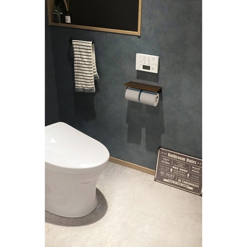 トイレットペーパーホルダー 2連 ウッド&スチール