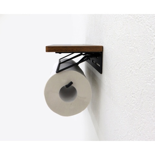 トイレットペーパーホルダー 2連 ウッド&スチール