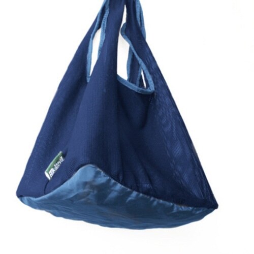 エコバッグ メッシュ生地 洗濯 可 ネイビー