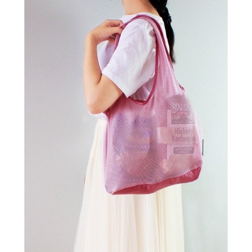 エコバッグ メッシュ生地 洗濯 可 ピンク