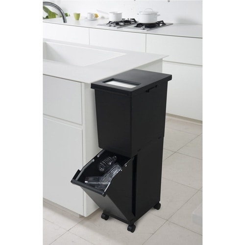 ゴミ箱 55L 2段 ユニード 4分別 ブラック