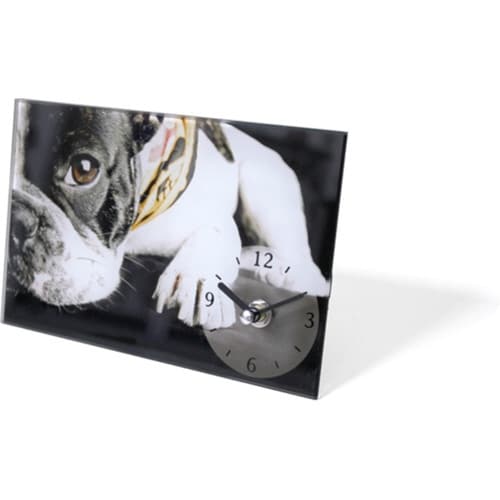 置き時計 ガラスアートピクチャー ドッグ A 時計