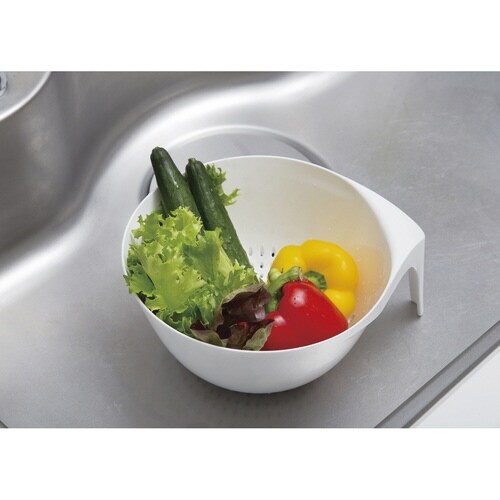 ボウル 穴開き ハンドル付 GLEAN ホワイト