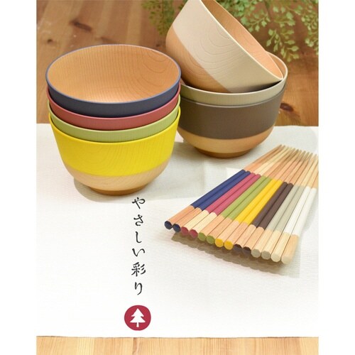 箸 23cm やさしい彩り 八角箸 天然木 アマ