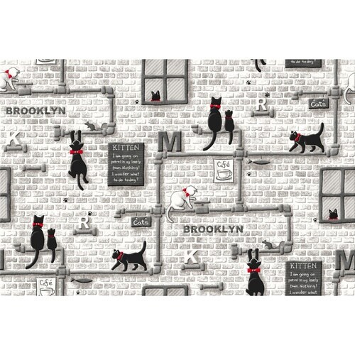 デコタイルシール 猫 25cm×100cm