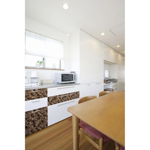 デコタイルシール ウッドブロック ブラウン