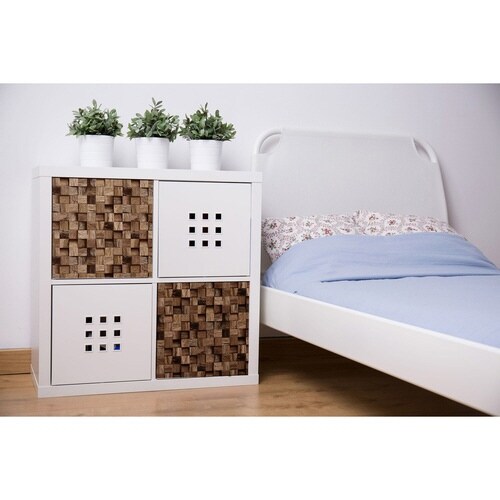 デコタイルシール ウッドブロック ブラウン