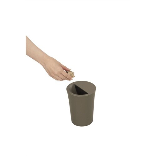 ゴミ箱 1.8L 丸型 ふた付き ブラウン