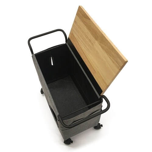 サイドワゴン グーテ キャスター付 木天板 グレー