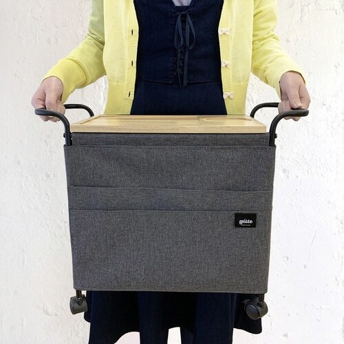 サイドワゴン グーテ キャスター付 木天板 グレー