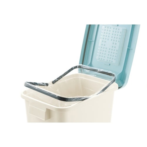 ゴミ箱 42L 屋外兼用 ホワイト×ブルー