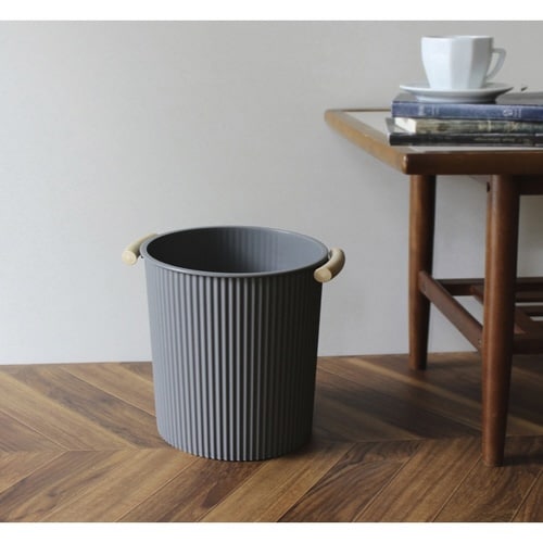 ゴミ箱 9L フタなし ウェイビー グレー
