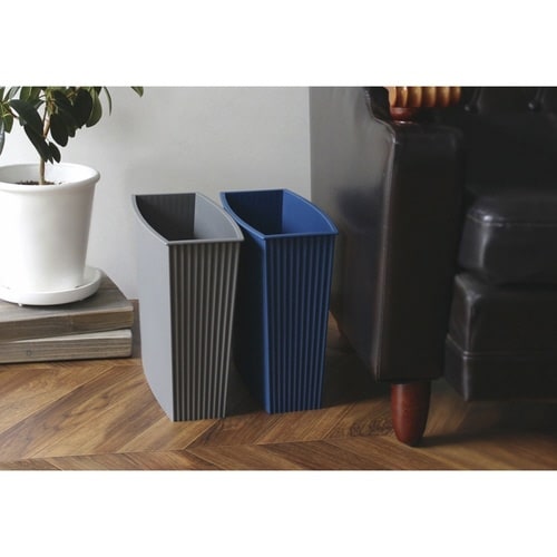 ゴミ箱 12L フタなし ウェイビー グレー