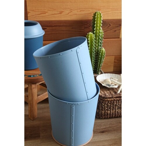 ゴミ箱 15L フタなし デニムカン リング付き