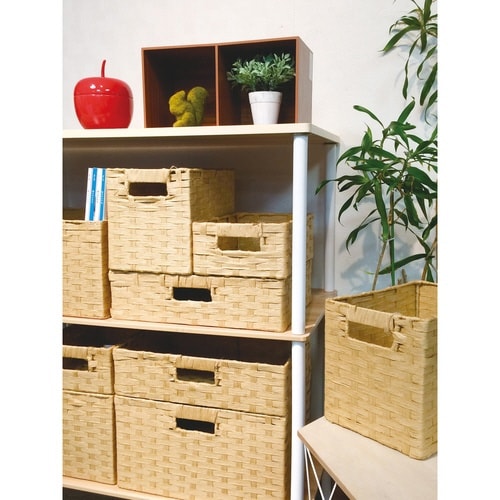 収納ボックス ペーパーバスケット ダークブラウン