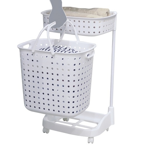 ランドリーバスケット レクエア 2段 ホワイト