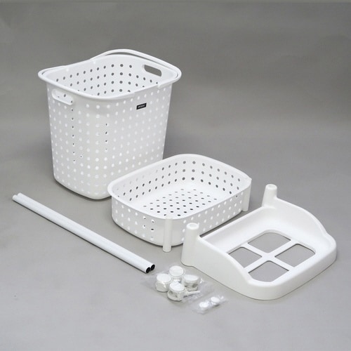 ランドリーバスケット レクエア 2段 ホワイト