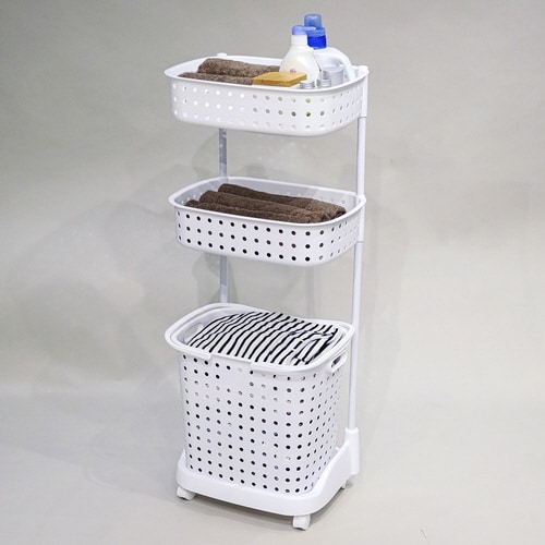 ランドリーバスケット レクエア 3段 ホワイト