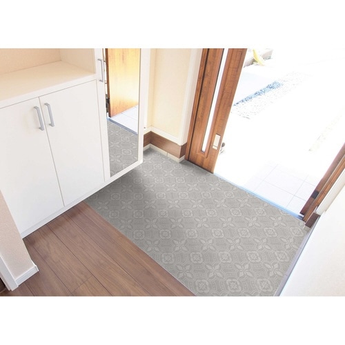 玄関 模様替え リメイク シート 柄タイルグレー