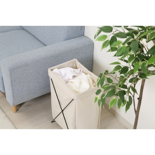 ランドリーバスケット 縦型 アイボリー