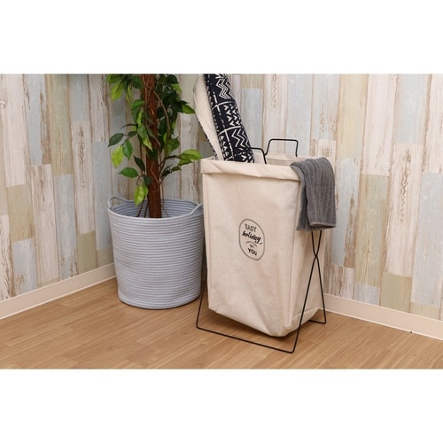 ランドリーボックス 横型取手付 アイボリー