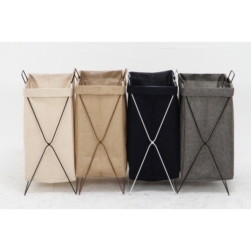 ランドリーボックス 横型取手付 ワンポイント 麻