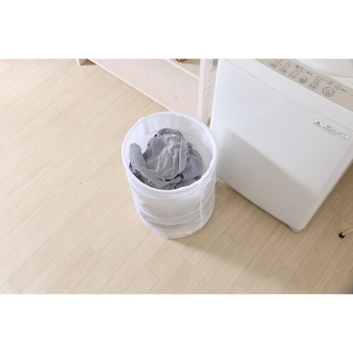 ランドリーバスケット 折りたたみ ホワイト