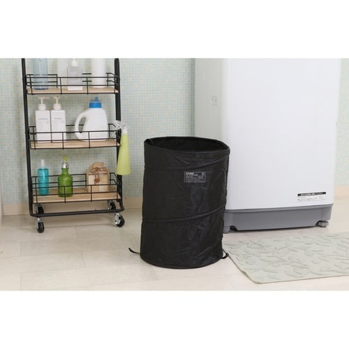 ランドリーバスケット 折りたたみ ブラック