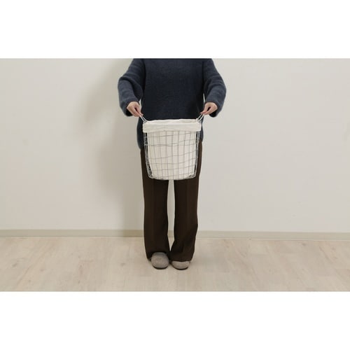 ランドリーバスケット ラウンド S シルバー