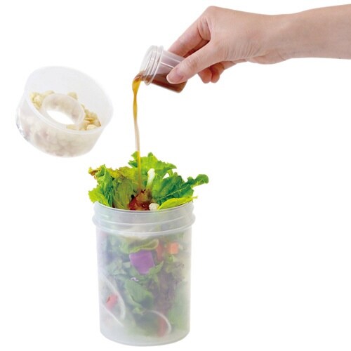 弁当箱 1段 サラダポット ドレッシングケース付き