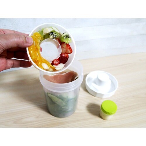 弁当箱 1段 サラダポット ドレッシングケース付き