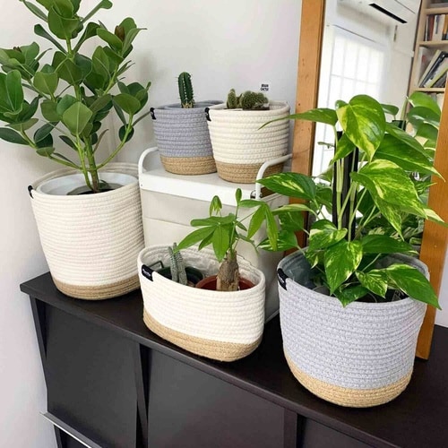 プランターカバー S ロープ グレー