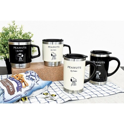 マグカップ 300ml フタ付き アイボリー