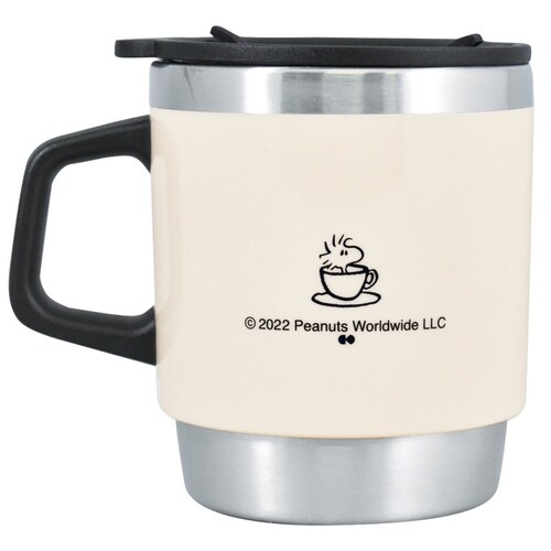 マグカップ 300ml フタ付き アイボリー