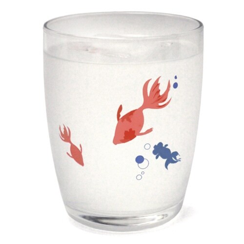 グラス 250ml 色変わり ガラス 金魚