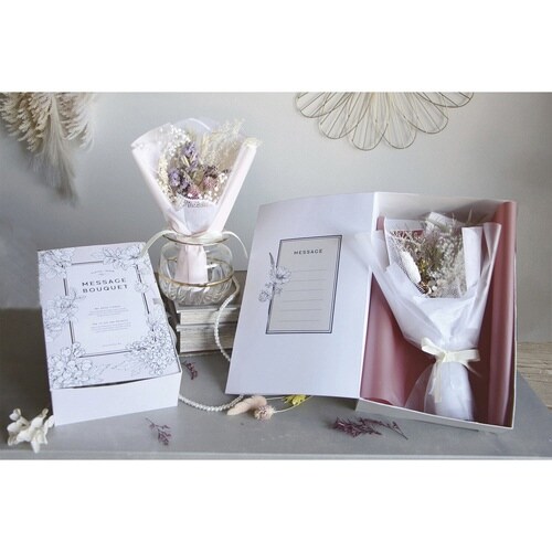 ドライフラワー メッセージブーケ L ベージュ