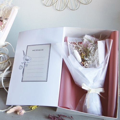 ドライフラワー メッセージブーケ L ベージュ