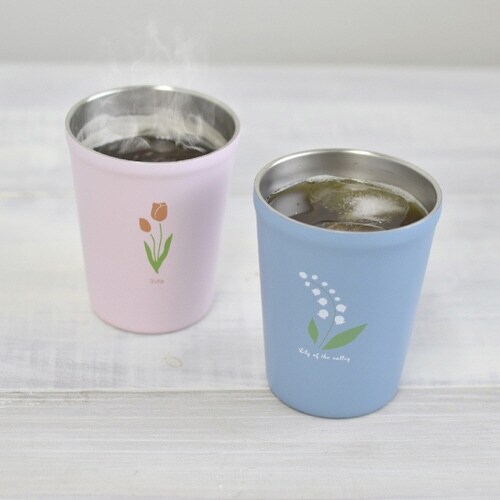 タンブラー 260ml フタ付き チューリップ