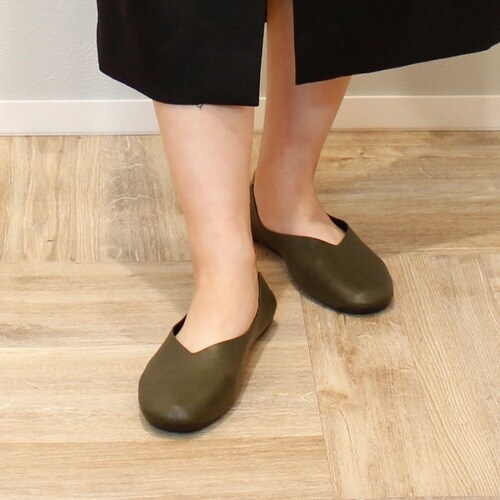 携帯スリッパ レ プリエ オリーブグリーン M