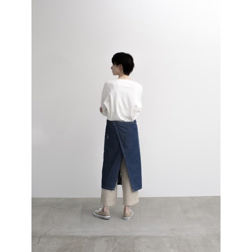 エプロン 綿100% ギャルソンエプロン ネイビー