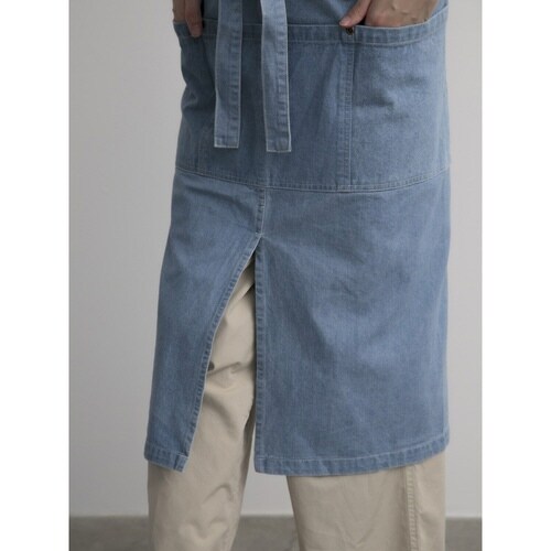 エプロン 綿100% ギャルソンエプロン ブルー