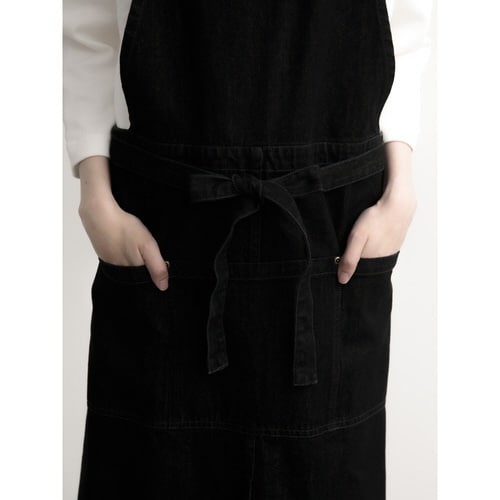 エプロン 綿100% ラップエプロン ブラック