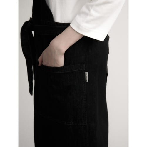 エプロン 綿100% ラップエプロン ブラック