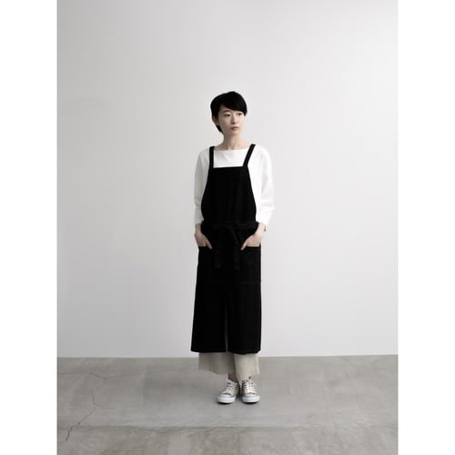 エプロン 綿100% ラップエプロン ブラック