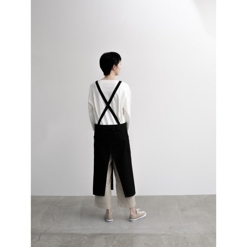 エプロン 綿100% ラップエプロン ブラック