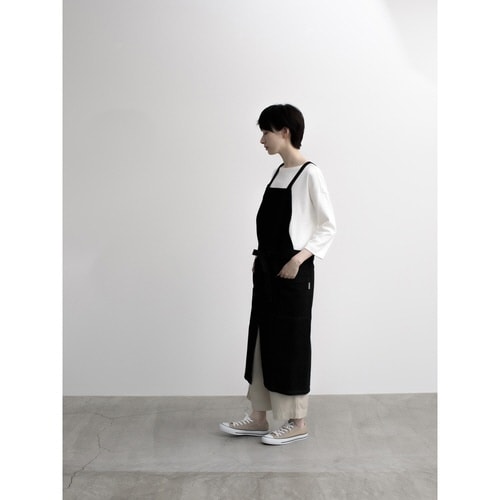 エプロン 綿100% ラップエプロン ブラック