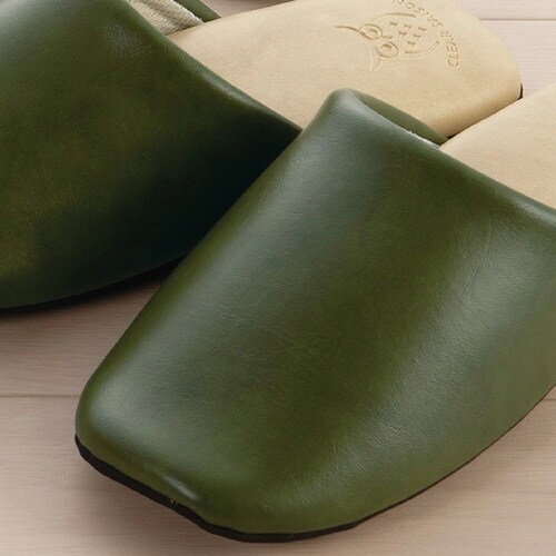 スリッパ バイカラー Lサイズ グリーン